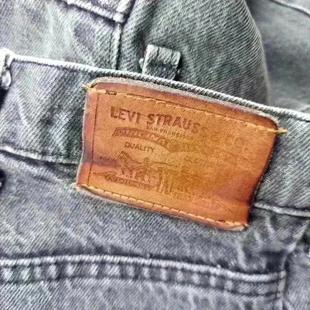 Levi's Vintage Black Leather Tab Jeans